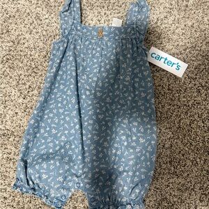 Carter's Denim Blue Floral Romper